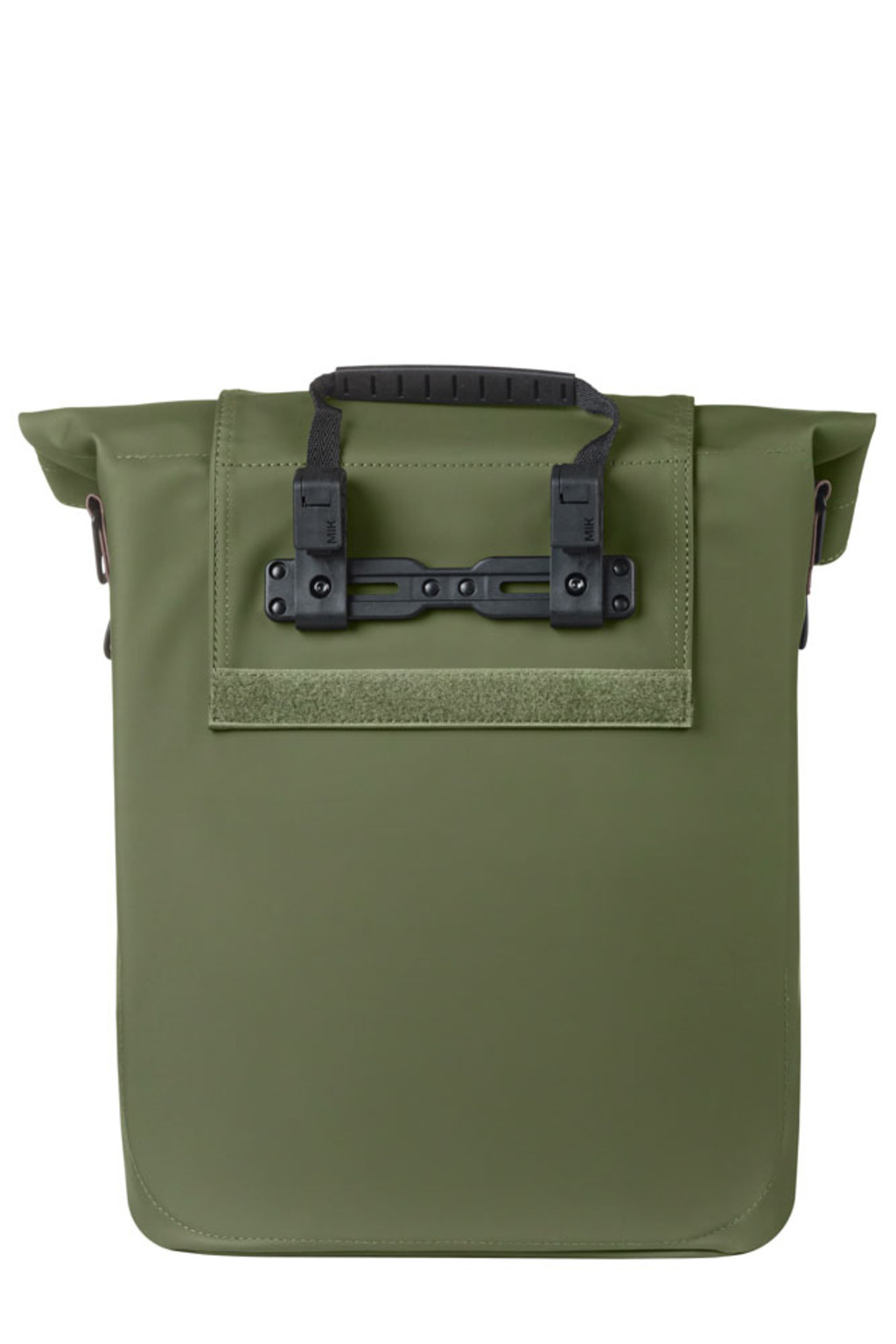 Basil City MIK Hooks fietstas 14–16L Moss Green – waterdichte shopper tas voor stadsfiets en e-bike