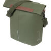 Basil City MIK Hooks fietstas 14–16L Moss Green – waterdichte shopper tas voor stadsfiets en e-bike