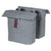 Basil City dubbele fietstas Grey Melee 28-32 liter op bagagedrager, waterafstotend en voorzien van reflectie