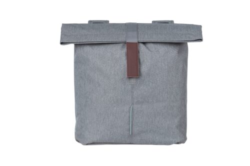 Basil City dubbele fietstas Grey Melee 28-32 liter op bagagedrager, waterafstotend en voorzien van reflectie