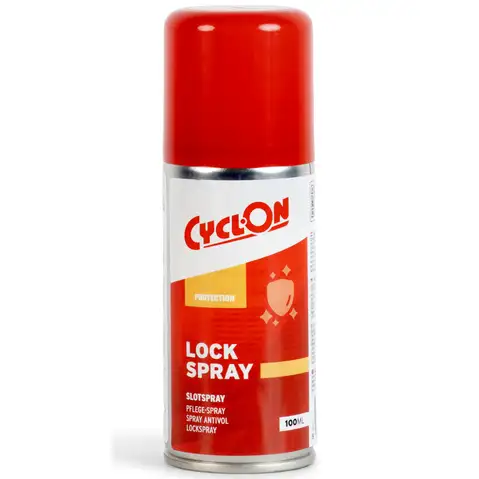 CyclOn Lock Spray Slotspray 100ml voor onderhoud en smering van fietssloten, verkrijgbaar bij Bike by Mike