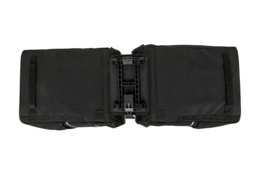 Dubbele fietstas New Looxs Vigo Double MIK 40L Black Green waterafstotend met MIK bevestiging op bagagedrager bij Bike by Mike