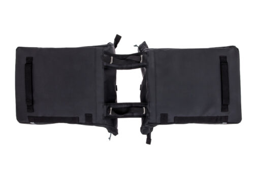 New Looxs Cantos Double 36L Black dubbele fietstas waterafstotend bisonyl met reflectie voor e-bike en achterdrager bij Bike by Mike