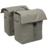New Looxs Leeds Double MIK 38L Taupe dubbele fietstas op achterdrager met MIK systeem, waterafstotend gerecycled polyester en reflectie, Bike by Mike collectie.