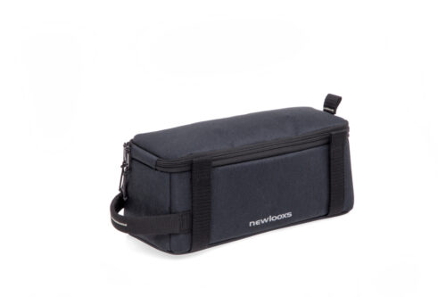 Zwarte New Looxs Sports Trunkbag Lock 4.5L dragertas op bagagedrager met reflectie en klittenbandsluiting, fietstas voor dagelijks gebruik